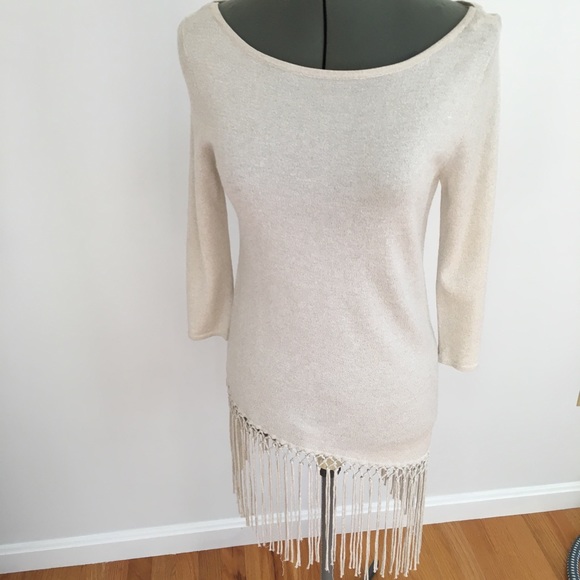 WHBM Sparkly Metallic Fringe Sweater - Picture 3 of 5